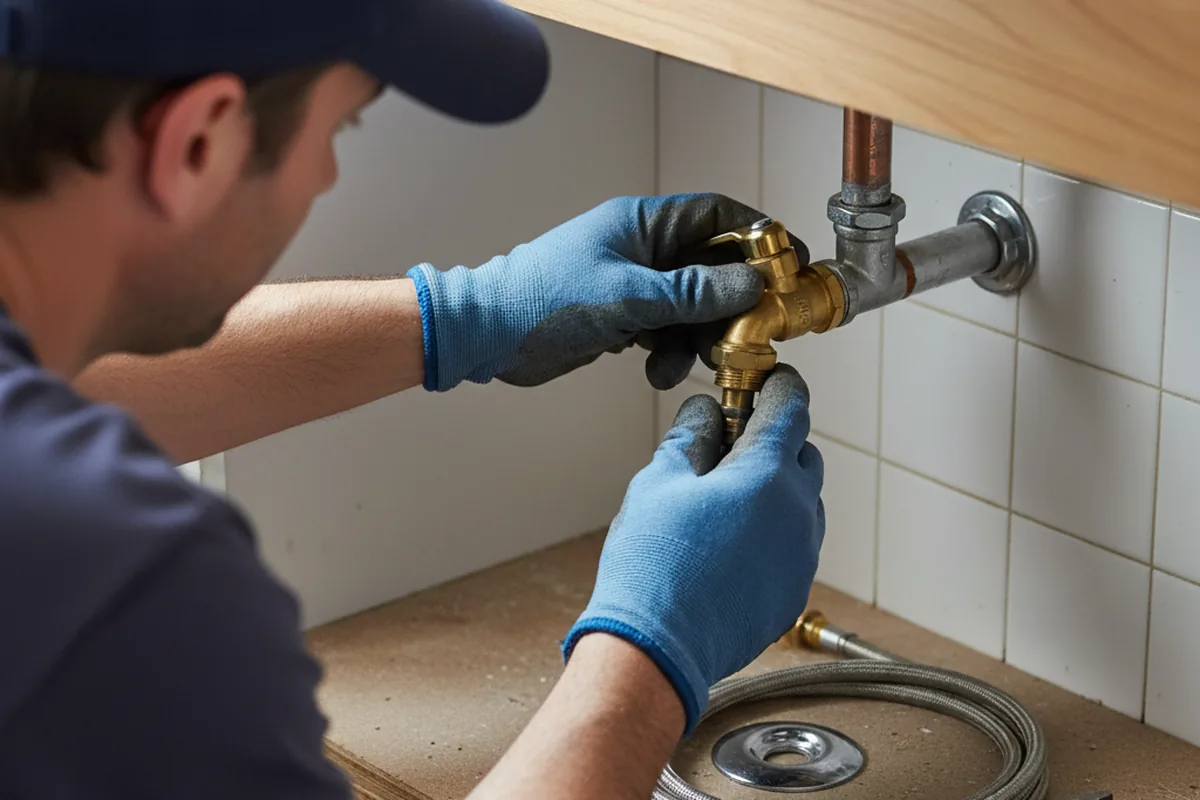 Shutoff valve and fitting work during Burst Pipe Repair in Savona
